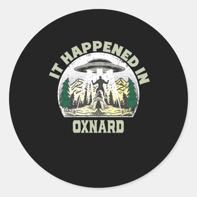 Alien UFO In oxnard City Classic Round Sticker (Front)
