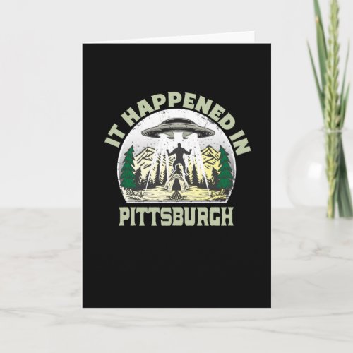 Alien UFO In pittsburgh City Card