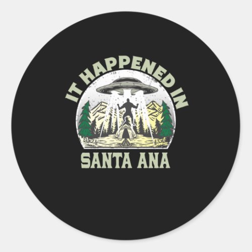 Alien UFO In santa ana City Classic Round Sticker