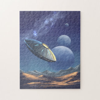 Alien ufo in the space jigsaw puzzle