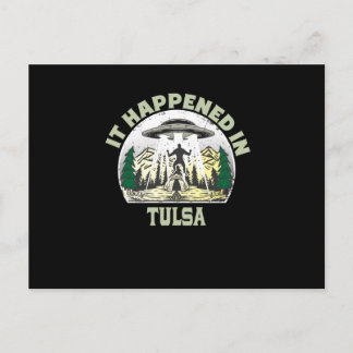 Alien UFO In tulsa City Postcard