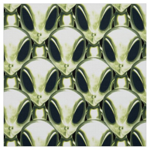 Alien UFO Metallic Pattern Fabric