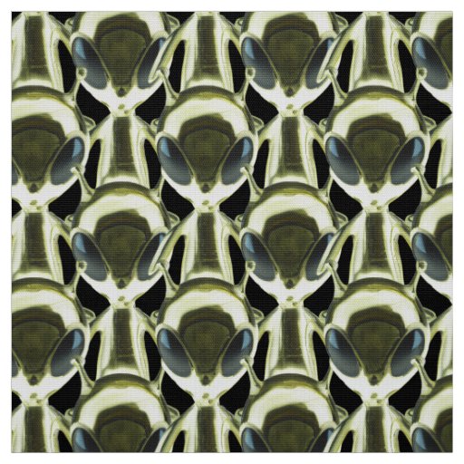 Alien UFO Metallic Pattern Fabric - Custom Sci-Fi