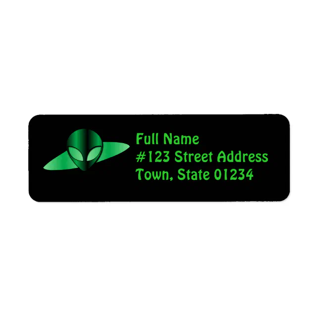 Alien UFO Retrun Address Label | Zazzle