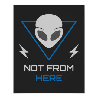 Alien UFO Sci Fi Outsider Poster