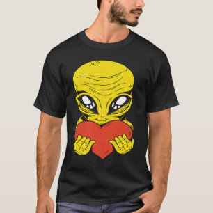 Alien UFO Space Alien Heart T-Shirt