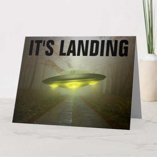 ALIEN UFO SPACESHIP FUNNY BIG BIRTHDAY CARD