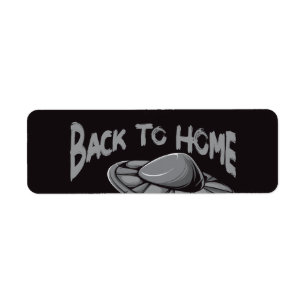 alien ufo surfing illustration with back to home label