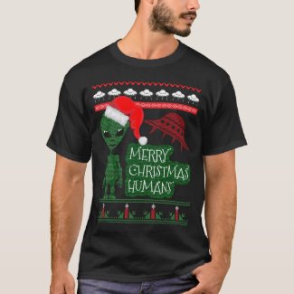 Alien UFO Ugly Christmas Sweater Knitted