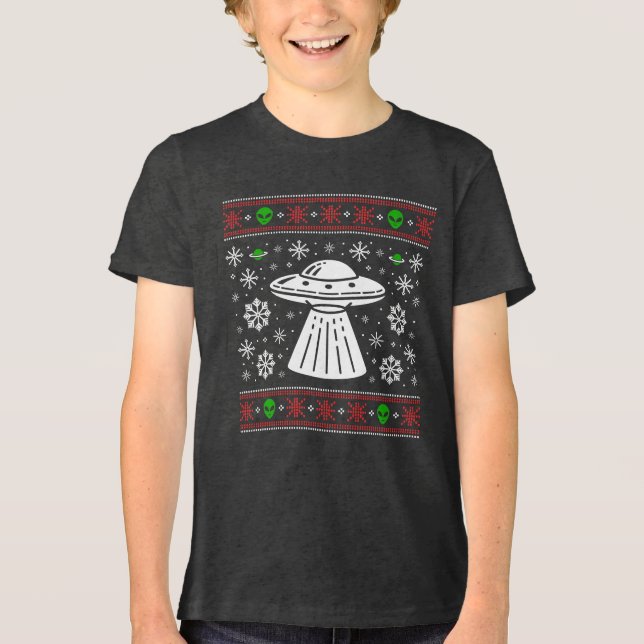 ALIEN UFO UGLY XMAS SWEATER CHRISTMAS (Front)