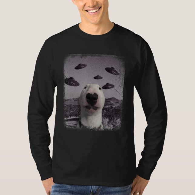 Alien UFO Walter Dog Meme Funny T-Shirt (Front)