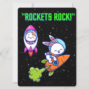 ALIEN ,UNIVERSE, ROCKETSHIP, PLANET AND ASTRONAUTS HOLIDAY CARD