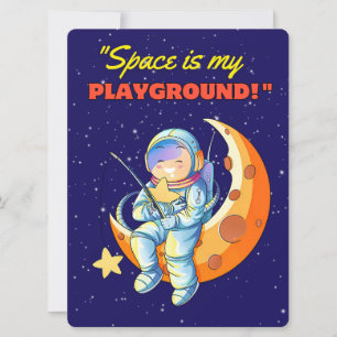 ALIEN ,UNIVERSE, ROCKETSHIP, PLANET AND ASTRONAUTS HOLIDAY CARD