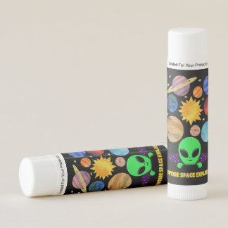alien , universe, ships and astronauts lip balm