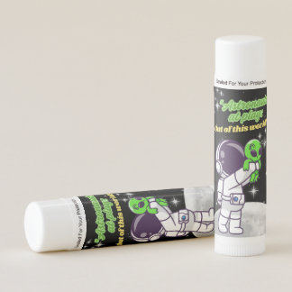alien , universe, ships and astronauts lip balm