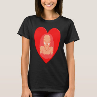 Alien Valentine's Day Artwork Alien Torso Heart T-Shirt