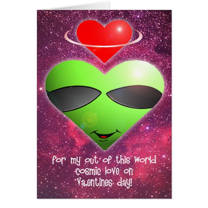 Alien Valentines Day Greeting Card