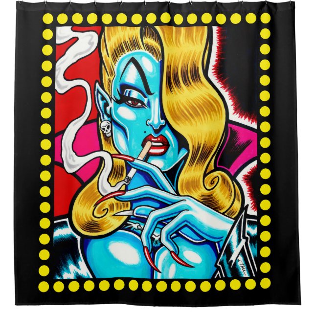 Alien Vampire: Candy Coffin™ Shower Curtain (Front)