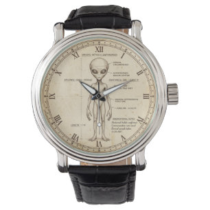 Alien Vintage Watch UFO Retro Space Timepiece
