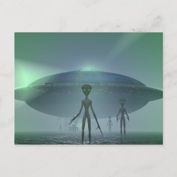 Alien Visitors Postcard by ScienceSpot at Zazzle