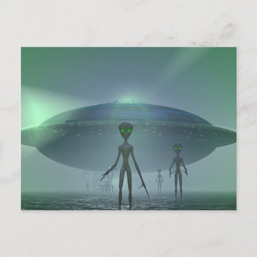 Alien Visitors postcard
