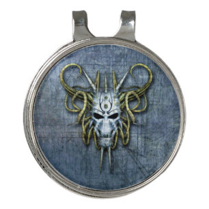 Alien WAr Mask Golf Hat Clip