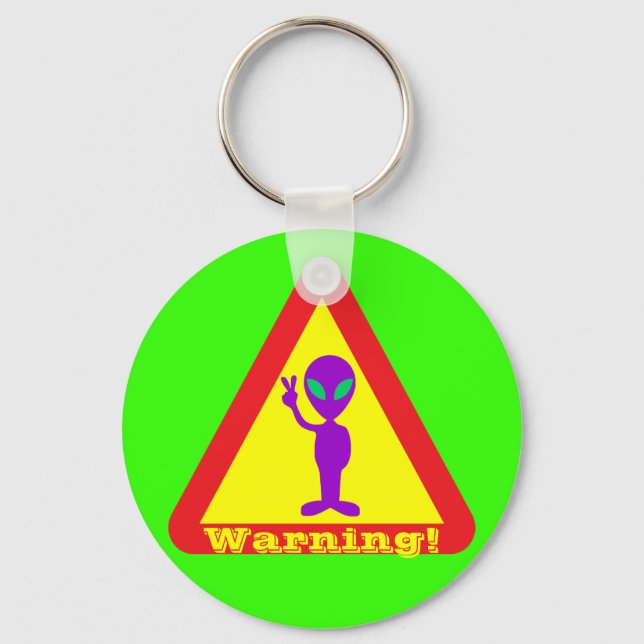 Alien Warning Keychain (Front)