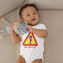 Alien Warning Purple Alien Caution Sign