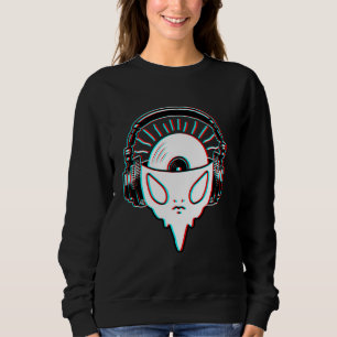 Alien Wear Headphone & Vinyl BPM Addict EDM Rave R Sweatshirt