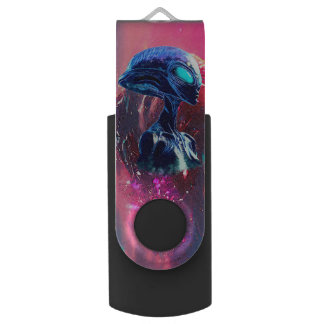 Alien Wisdom Psychedelic Scifi Art Flash Drive