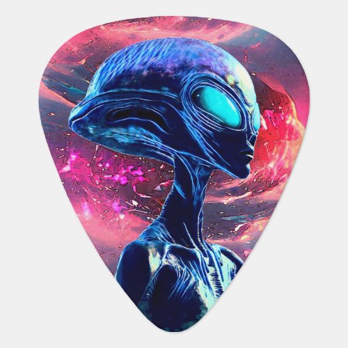 Alien Wisdom Psychedelic Scifi Art Guitar Pick