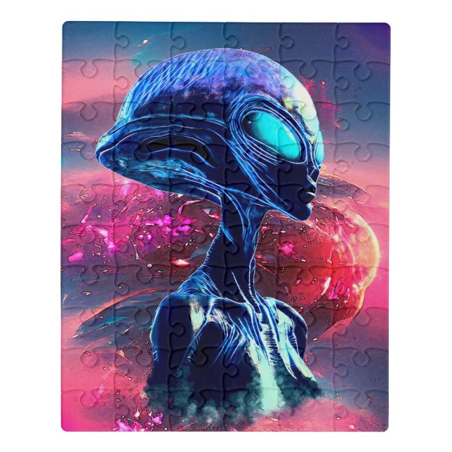 Alien Wisdom Psychedelic Scifi Art Jigsaw Puzzle (Puzzle Vertical)