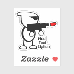 Alien with Laser Blaster Sticker