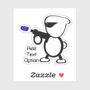 Alien with Laser Blaster Sticker