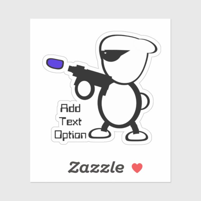 Alien with Laser Blaster Sticker (Sheet)