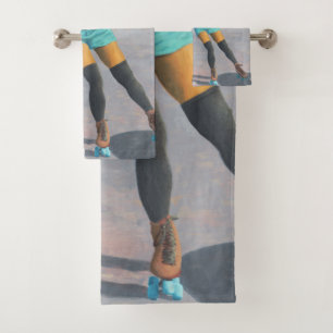 Alien Woman Roller Skating Fantasy Art Towel Set