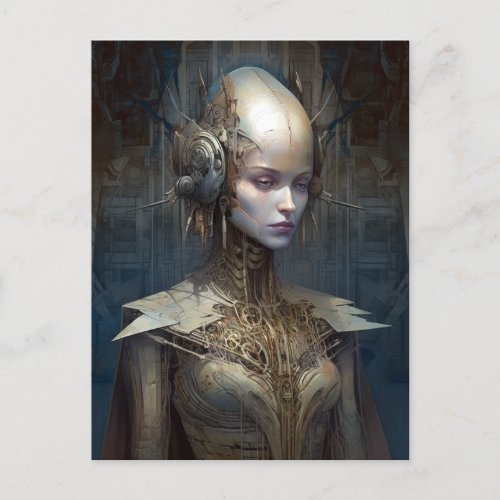 Alien Woman Science Fiction Postcard