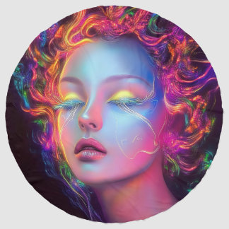 Alien Woman with Cosmic Hair Beach Towel