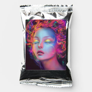 Alien Woman with Cosmic Hair Coffee Drink Mix