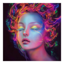 Alien Woman with Cosmic Hair 