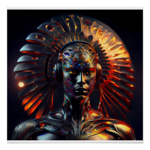 Alien Woman With Metal Headdress Poster