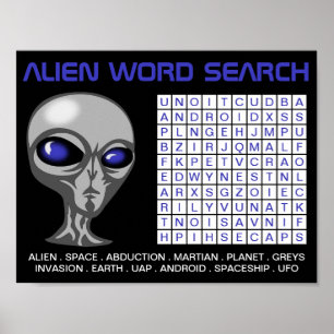Alien Word Search Party Game Download Poster