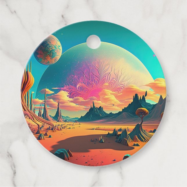 Alien world favor tags (Front)