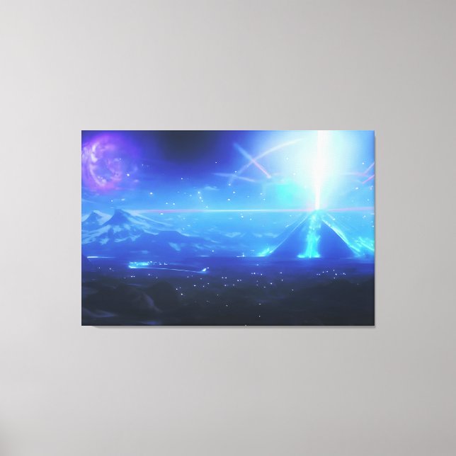 Alien World | Futuristic Pyramid City | Futuristic Canvas Print (Front)