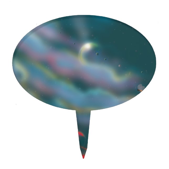 Alien world landscape cake topper (Front)