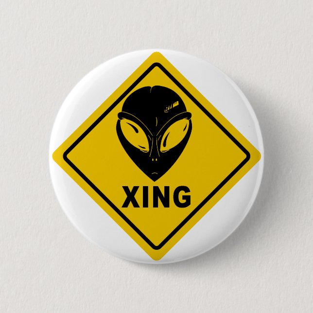 Alien X-ING Pinback Button (Front)