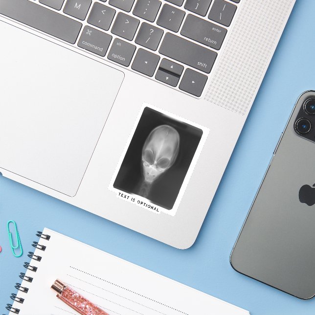 Alien X-Ray Sticker (Laptop w/ iPhone)