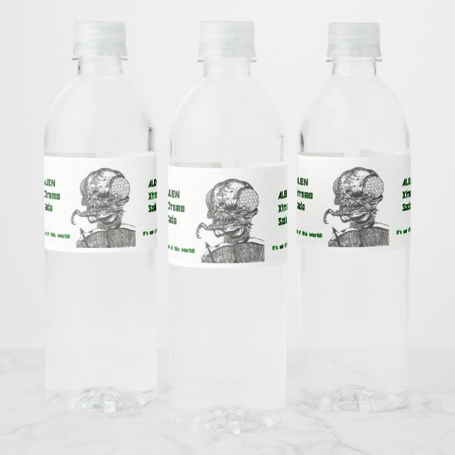 Alien X Soda Water Bottle Label (Bottles)