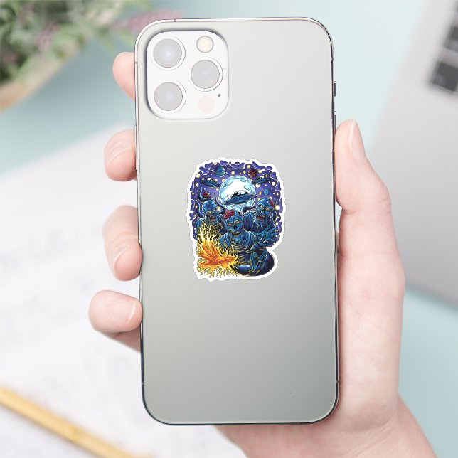 Alien Zombie Invasion Sticker (Phone)