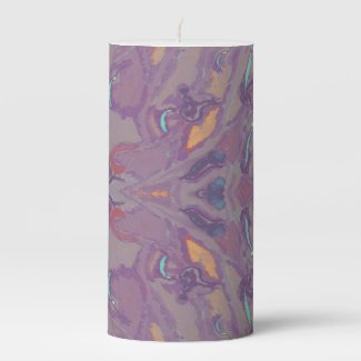 "Aliens" Abstract Watercolor Pillar Candle